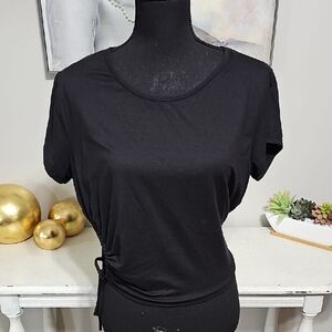 3 for $20 ✨ Rue+ Black Side Cutout Ruched Knit Top 1X